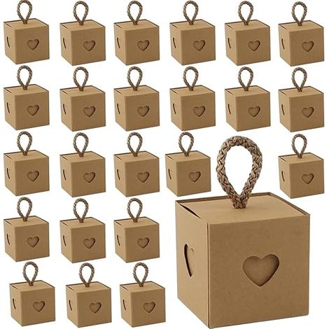 Geschenkverpackung Box, 30 Stück Hochzeitsdragées-boxen, Geschenkbox Aus Karton, Leere Geschenkbox, Mini Kleine Kraftpapier-box Für Bonbons, Schokolade, Geburtstag, Party, Valentinstag, Braun