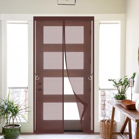 Fliegengitter Für Fenstertüren 88 X 215 Cm, Magnetisches Fliegengitter Für Türen, Verschiedene Größen, Magnetisches Fenster-fliegengitter, Einfache Installation Ohne Werkzeuge Für Balkon, Braun