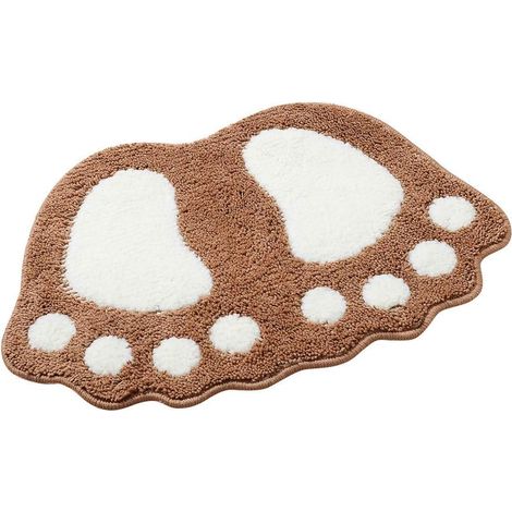 Rutschfeste Badematte, Schnelltrocknend, Wasserabsorbierend, Für Schlafzimmer, Küche, Flur, Eingang, Baumwolle, Kaffee, Größe M (60 X 40 Cm)