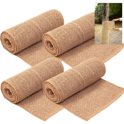 4 Rollen 30 Cm X 3 M Aus Natürlichem Jutegewebe Für Winterbäume, Schutzhüllen