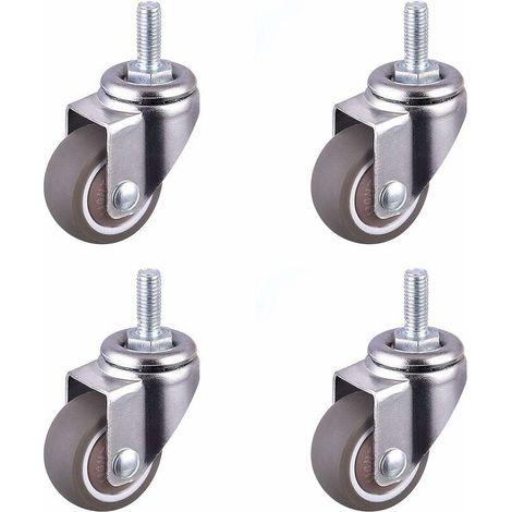 Tpe Leise Rollen, Flache Räder, Universalrollen 4 Stück, 1 Zoll, Universalschraube M6 15 Mm