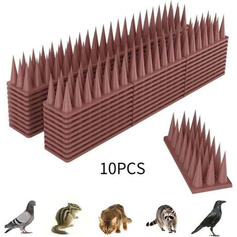 Pic Anti Pigeon Plastique, 10 Stück Vogelschutz, Anti-vogel Für Katzen Und Spatzen, Für Balkon Und Fenster, Tierfreundlich (braun)