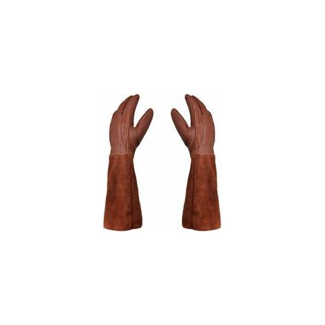 Handschuhe - Paar Gartenhandschuhe - Lederschutz - Gartenhandschuhe Für Dornen Und Brombeeren Sowie Arbeitshandschuhe--braun--m