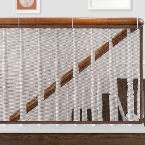 Sicherheitsnetz Für Treppengeländer, Babyschutz, Balkonschutz, 300×80 Cm, Braun