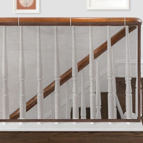 Sicherheitsnetz Für Treppengeländer, Babyschutz, Balkonschutz, 200×80 Cm, Braun
