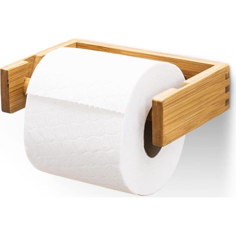 Toilettenpapierhalter Aus Bambus - Design Toilettenpapierständer - Hält Zu 100 % Sicher, Ohne Umzufallen - Langlebiger Rollenhalter - Papierhalter - Toilettenpapierhalter
