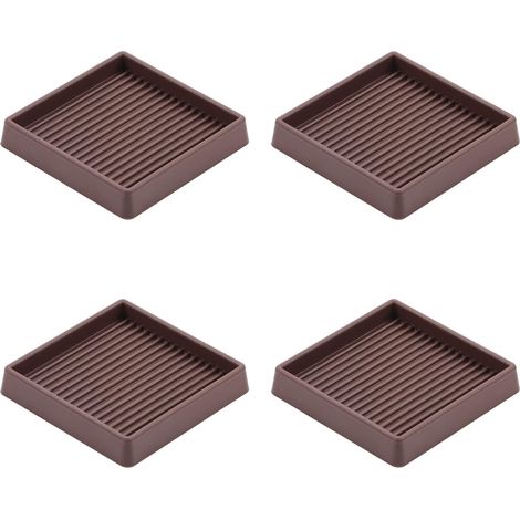 Gummirollen 7,6 X 7,6 Cm, Rutschfeste Möbelgleiter, Rutschfeste Möbelfüße, Rutschfester Bodenschutz Für Bett- Und Sofastopper (braun, 4er-pack)