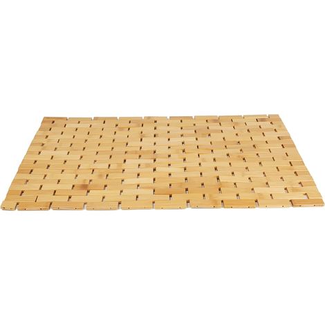 Badematte, Duschmatte, Badewannenmatte, Badezimmerzubehör, Luxuriöse Aufrollbare Bambus-badematte, 60 X 41 X 1 Cm (l X B X H), Braun (rechteckig)