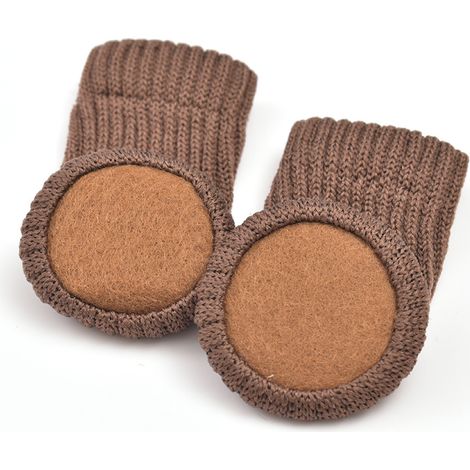 Rutschfeste Gestrickte Möbelsocken Für Stuhlbeine, Vermeiden Kratzer, Reduzieren Lärm, Leicht Zu Bewegen, 24 Stück, Braun