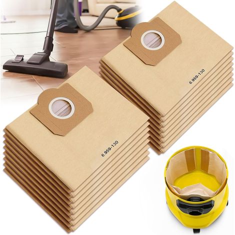 Set Mit 16 Kärcher Staubsaugerbeuteln 6.959-130.0 Papierfilterbeutel Für Wd 3 Mv 3