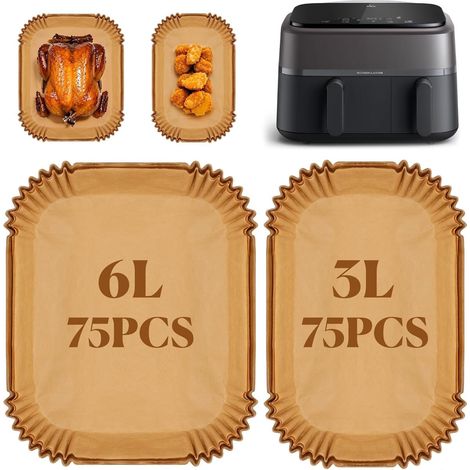 150 Stück Backpapier Für Philips Dual Basket Airfryer Serie 3000 6l/3l Na350, Für Moulinex 5,2l/3,1l, Airfryer-papier Für Große Und Kleine Doppelkorb-fritteusen