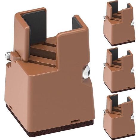 Satz Von 4 Verstellbaren Möbelfüßen - Braun - Höhe 50 Mm - Geeignet Für 22-42 Mm