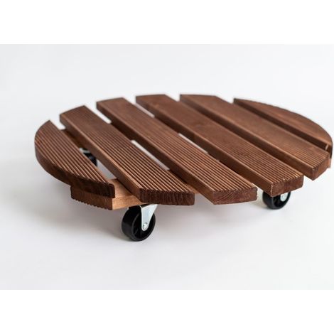 30 Cm Pflanzwagen Mit Rollen, Ständer Und Tablett Für Blumenkästen, Tragfähigkeit 40 Kg, Topfständer Mit Rollen, Braun