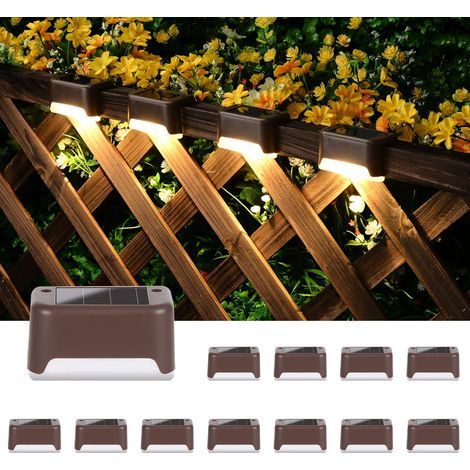 Set Aus 12 Wasserdichten Solarlampen Für Terrasse, Treppe, Zaun, Hof, Patio Und Gehweg (warmweiß)