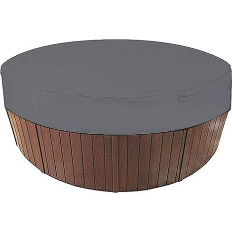 Runde Poolabdeckung, Solar-poolabdeckung Für Schwimmbad, Wasserdichte Schutzhülle Für Whirlpools, 100 % Uv-beständig, 190t Für Außenbereich, Whirlpool-badewanne, 200x30cm/190x30cm (grau)