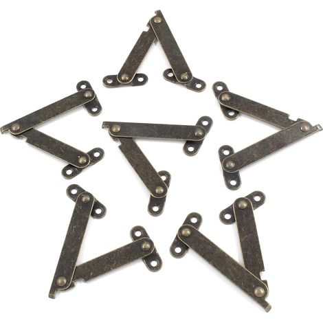 Set Aus 6 Klappbaren Scharnieren, Antikes Messing, Drehbar Aus Eisen Für Schrank, Truhe, Schrank (gefaltete Länge: 6,35 Cm, Breite: 9,5 Cm, 10 Mm)