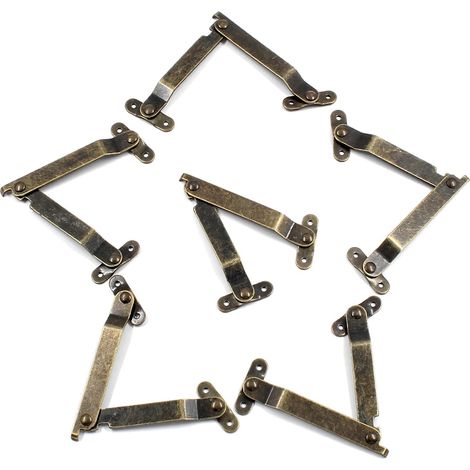 Set Aus 6 Klappbaren Scharnieren Für Schmuckkastendeckel, Aus Antikem Messing, Drehbar Aus Eisen (gefaltete Länge: 83 Mm, Breite: 10 Mm)