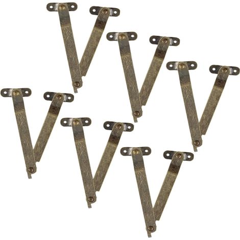 Satz Aus 6 Klappbaren Scharnieren Für Schmuckkastendeckel, Aus Antikem Messing, Drehbar Aus Eisen (länge Geklappt: 97 Mm, Breite: 10 Mm)
