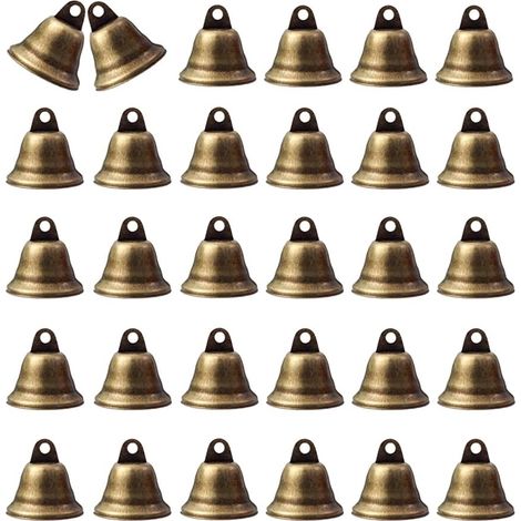 Pamtns 30 Stück Kleine Vintage-glocken Aus Bronze, Vintage-jingle-bells, Mini-bronzeglocken, Handgefertigte Kleine Glocken