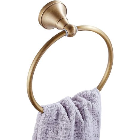 Runder Handtuchring Aus Messing Für Badezimmer-handtuchhalter, Wandmontierter Aufgehängter Badetuchhalter, Gebürstetes Bronze.