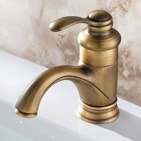 Retro Waschtischarmatur Mit Einzigartigem Griff, Antiker Retro Badewannenarmatur, Waschtischmischer Aus Bronze Im Vintage-krug-design