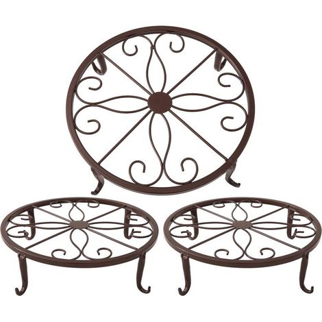 Bronze-blumentopf-ständer, 23 X 23 X 11,5 Cm, Ständer Für Sukkulenten Für Innen- Und Außenbereich, 3 Stück