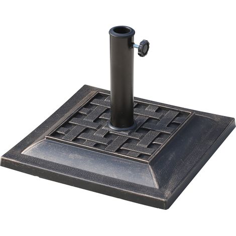 Polyesterharz-sonnenschirmständer, 9 Kg, Für Sonnenschirmstangen Mit 38 Mm/48 Mm Durchmesser, Ideal Für Garten Und Balkon, Bronze-finish