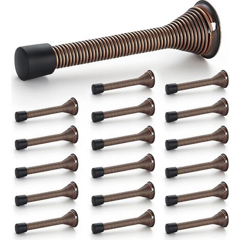 Türstopper, 18er Pack, Bronze, Mit Feder Und Gummipuffer, Für Die Unterseite Der Tür