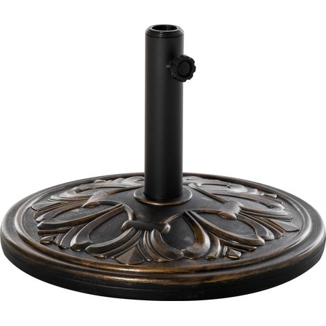 Runder Plastik-parasolfuß Ø48 X 34 Cm, 13 Kg, Für Masten Mit Ø35/38/48 Mm, Bronze