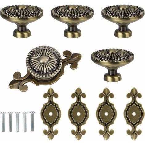 Schubladengriffe, 5 Stück Möbelgriffe, Runde Schubladengriffe, Türgriffe, Schrankgriffe (bronze)