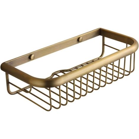Quadratisches Duschregal Aus Messing Für Badezimmer, Wandmontierte Ablage, 30 Cm, Bronze