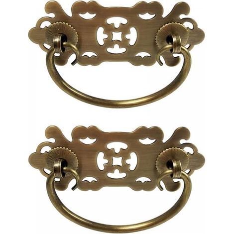 2er-set Antike Messing-schubladengriffe Im Vintage-stil Für Bücherregal, Schrank, Schublade, Möbelzubehör