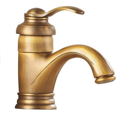 Europäischer Stil Badezimmer Wasserhahn, Waschbecken Warm- Und Kaltwasser, Bronze-finish, Retro-spray-lackierung, Waschtisch Wasserhahn Für Badezimmer