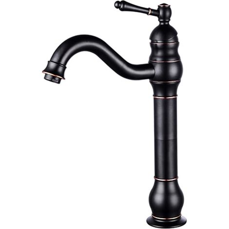 Waschtischarmatur Für Das Badezimmer, Badezimmerarmatur, Waschtischarmatur In Bronze-optik, Einhebel-wasserhahn Aus Messing, Auf Dem Beckenrand Montierte Mischbatterie Für Hängende Waschbecken