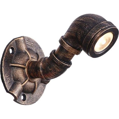 Wandleuchte Im Loft-stil Aus Eisen, Industrieller Retro-vintage-stil, Steampunk-stil, Led 3 W, Metallene Wandleuchte