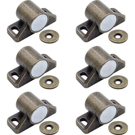 Set Mit 6 Magnetischen Türschnappern, Magnetischer Verschluss (rund, Bronze)