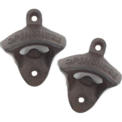 Wandmontierter Flaschenöffner, 2er-pack Vintage-stil Bierflaschenöffner Aus Gusseisen