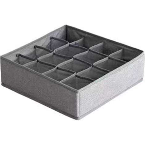 Unterwäsche-organizer Mit Schubladentrennern, Faltbarer Kleiderschrank-organizer Aus Stoff, Aufbewahrungsbox Für Babykleidung, Unterwäsche, Krawatten, Socken - Dunkelgrau (16 Fächer)