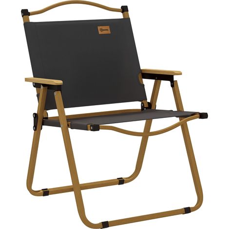 Campingstuhl, Klappbarer Angelstuhl Mit Armlehnen, Oxford-gewebe Und Stahlrahmen, 54 X 59 X 78 Cm, Dunkelgrau
