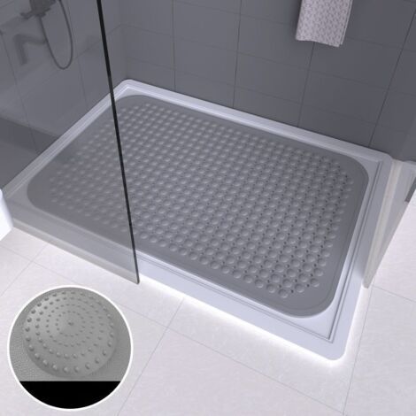 Rutschfester Quadratischer Badematten 80×80 Cm, Dunkelgraue Farbe, Massage-modell, Duschmatte Für Badezimmer Und Wc