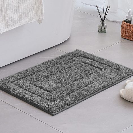 Badezimmerteppich 40x60 Cm, Saugstarker Dunkelgrauer Badteppich