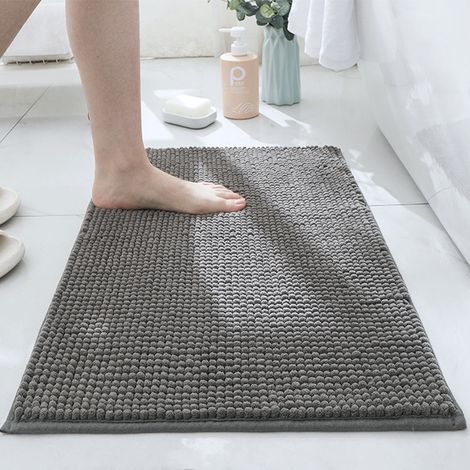 Dunkelgraues Badezimmer-teppich 40x60cm, Ultra-weich, Saugfähig, Maschinenwaschbar, Geeignet Für Badezimmerböden, 1 Stück