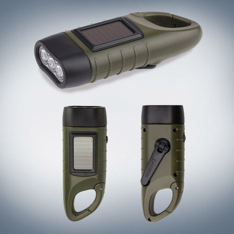 Wiederaufladbare Kurbel-solar-taschenlampe, Led-außenleuchte Für Den Einsatz Als Notfall-led-taschenlampe