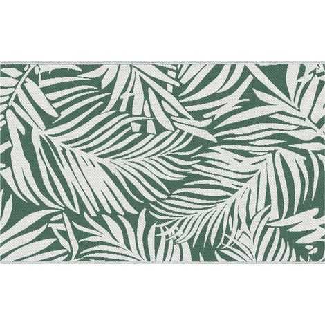 Wendbarer, Wetterfester Outdoor-teppich Mit Blättermuster, 152 X 243 Cm, Dunkelgrün