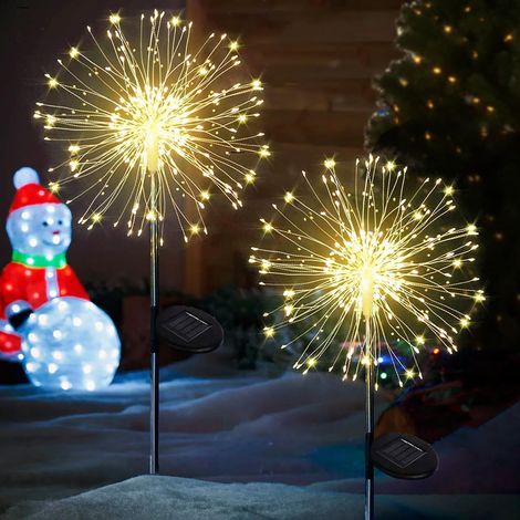 Zwei Gelbe, Löwenzahnförmige Solarlampen, 80 Cm Hoch, Wasserdicht, Für Den Außenbereich, Geeignet Für Rasenflächen Und Höfe.