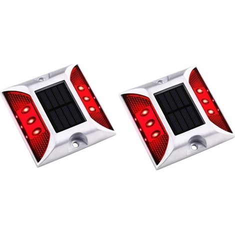 2er-set Solarleuchten Für Garten Und Kai – Wasserdichte Ip67-lampen Für Gehwege, Treppen Und Brücken Mit Reflektierendem Marker