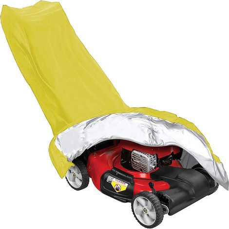 210d-polyester-mäherabdeckung, Wasserdicht Und Staubbeständig, Mit Kordelzug Und Aufbewahrungstasche (317,8 X 193,2 X 111,8 Cm), Gelb