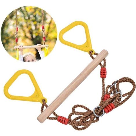 Schaukelstange, Robuste Holz-trapezstange Für Kinder, Schaukelstangenring, Hochbelastbare Trapezstange Für Den Garten