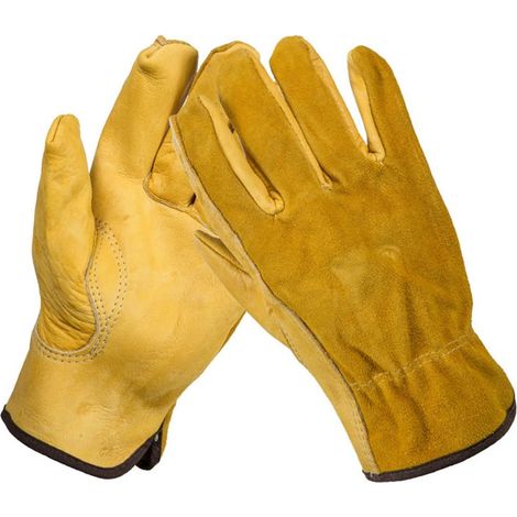 Bequeme Leder-gartenhandschuhe Mit Wasserdichter Fütterung, Eng Anliegend, Langlebig Und Flexibel, Größe L