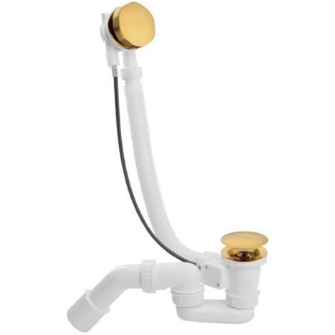 Komplettes Ablaufset Für Badewanne, 1100 Mm, Mit Hochleistungs-siphon Und Verdecktem Metallverschluss, Gold